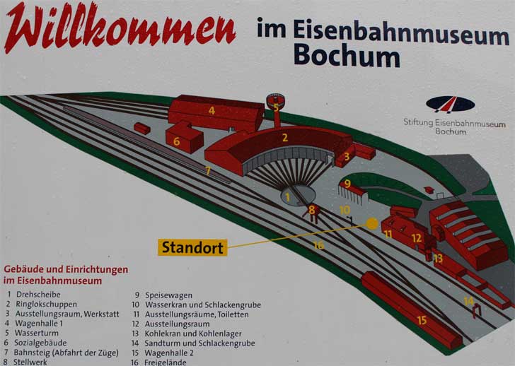 Eisenbahnmuseum Bochum - Übersichtsplan